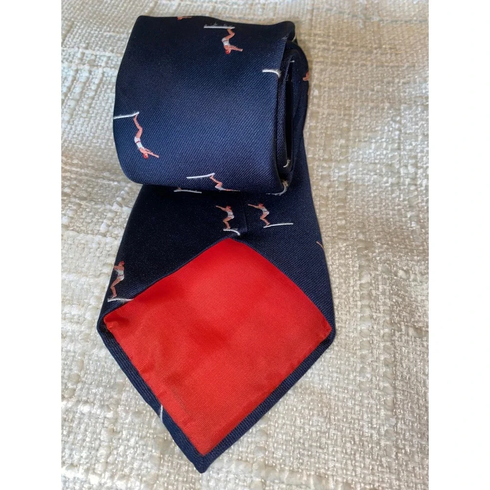 High Diver Necktie Mens OS Navy Blue Novelty Preppy Ivy Style Rivetz of‎ Boston